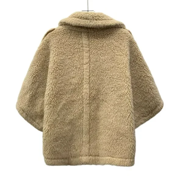 MaxMara Adesso Series Camel Hair Double-Opening Collar Cape Cloak